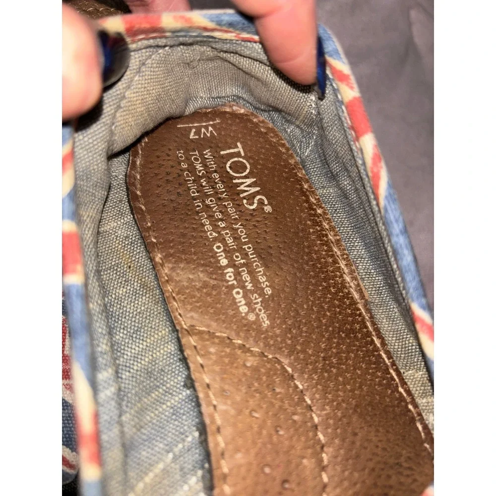 Toms‎ Rare & HTF Women's Union Jack British Flag Espadrille Flats, Size 7